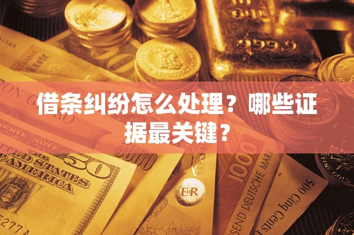 济南借条纠纷怎么处理？哪些证据最关键？