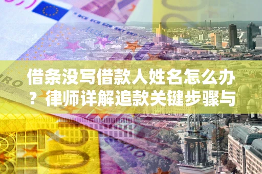 济南借条没写借款人姓名怎么办？律师详解追款关键步骤与证据链构建