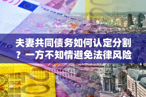 济南夫妻共同债务如何认定分割？一方不知情避免法律风险必看！
